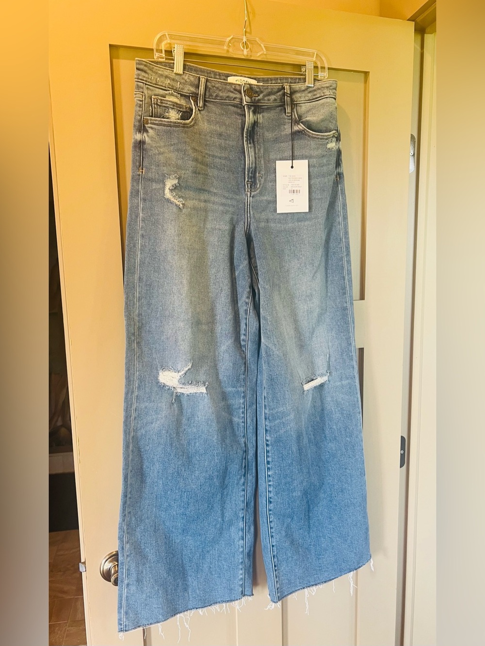 Hidden Jeans Ripped Light Blue Wide-Leg NWT